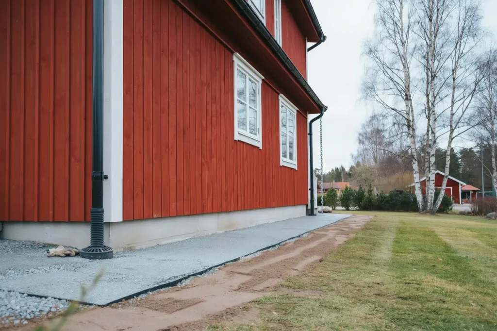 dr nering av husgrund med dagvattenhantering i rimbo norrt lje